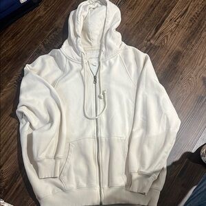 American Eagle Outfitters Cream Zip-Up Jacket